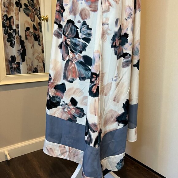 Simply Vera Vera Wang Watercolor Floral Asymmetrical Dress, Size Large - Picture 7 of 16